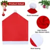 Stuhlabdeckungen Abdeckungen Santa Hat Cover Weihnachten Esstisch zurück Dekoration Home Geschenke