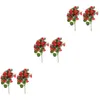 Dekorative Blumen 6 PCs Berry Simulierte Erdbeerbraut Esstisch Accessoires Faux Himbeeren Fruchtdekor PVC Fälschung