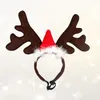 Dog Apparel Pet Christmas Head Decor Headband Antler For Festival Dress Up Antlers (Red Pattern)