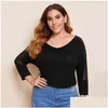 Womens Plus size Mesh Mesh Patchwork estate primavera Elegante donna Top Women Y-Neck Black Off-shoder femmina Camicetta grande camicetta 7xl 23GJ dro dhdam