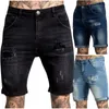 Vår sommarmens denim shorts herr klädstrand rippade jeans denim bomull korta casual män shorts 240327