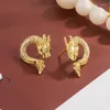 Boucles d'oreilles Dragon à la mode, bijoux de Style chinois pour femmes, oreille exquise, haut de gamme en Zircon, boucle d'oreille de bon augure KOFSAC