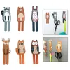 Hooks Multifunctional Magnetic Key Storage Holder Cartoon Animals Wall Hook Adhesive For Home Bedroom Kitchen Fridge Bathroom