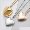 Colliers pendants 2pcs en acier inoxydable en forme de coeur bijourie cadeau diy collier po.