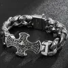 Pulseiras de pulseiras vintage para homens para homens idosos cor aço inoxidável Link Chain Men's Boys An Hand Bracelets