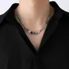 Pendant Necklaces Vnox 7mm Cuban Chain Necklaces Unisex Beads Charm Collar Women Men Miami Curb Links with Forever Bar