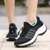 Casual Shoes Ladies Sneakers Knitting Breathable Net Solid Color Round Shape Band Flat Bottom Non Slip Women