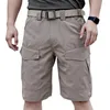 Shorts maschile cargo estivo atletico multi-tasca con in vita elastico a più tasche in tessuto resistente all'usura per all'aperto