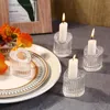 Candle Holders 12pcs Glass Votive Candlestick Tea Light Holder Clear Taper Standard 7/8 Inch For Valentines Decor Wedding Party