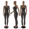 Frühling neuer Damen Designer Jumpsuit Bodysuit Mode sexy ärmellose Weste elastischer Gürtel Lose Hosen Overall für Frauen Onepiece Outfits