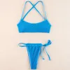 Women's Swimwear Sexy Bikini Blue Swimsuit Women Push Up Set Thong Brazilian Bathing Suit Beach Wear Biquini Bather Female