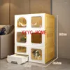 Kattendragers thuiskooien kattenbak geïntegreerd transparante villa indoor hek kast met gesloten toilet huisdier