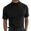 Herren T -Shirts Männliche Sommermännchen Slimming Fit Hemd Bluse Rollkragenpack