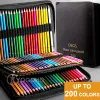 Pennor färgade pennor 200/150/120/72/48 Oljefärgpennor akvarellpennor Ritning av penna set med tygpåse för konstmaterial