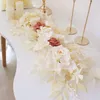 Flores decorativas Arco do casamento Diy Flor Wall Decoração de suprimentos de seda peônias de seda Rose Rose Artificial Floral Row Decor