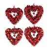 Decorative Flowers Large Rose Heart Wreath Valentine's Day Door Garlands Proposal Confession Wall Decoration Shiny Shape