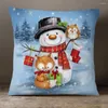 Kissen Frohe Weihnachten Cover Weihnachten Festival Schneemann Bären Leinen dekorative Kissen für Sofa -Dekoration