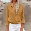 Camicette femminili sexy manica a lavano a colori solidi camicie a maniche lunghe casual bottoni cardigan sciolti eleganti busa