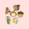 Broches singe banane squirrel pins pins épingles en émail tronc broch badge badge badge badge badge cadeaux pour ami gamin