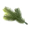 Decorative Flowers 10pcs Plastic Artificial Christmas Tree Pine Branches Xmas For DIY Garland Wreath Wedding Year Home Table Setting 9.5cm