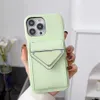 Metal Triangle Logo Card Pocket Holder Phone Case For Iphone 13 12 14 11 Pro Max 12Pro 13Pro 14Pro 14Plus Hard Cover For Apple