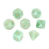 Gemystones en vrac Green aventurine Polyédrique Dice 7pcs Set Dongeons Dragons Stone DND RPG Jeux Ornements Spot Goods en gros OTQKB