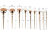 9 brosses de maquillage adapter le visage en or rose Powder Blush Brush 240403