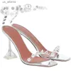 Dress Shoes Star style Summer Transparent Womens Sandals Fashion Crystal Heels Party Ball High Heel Gladiator H240403ZGCV