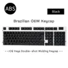 Teclados 108 key abnt2 layout brasil twey tout oem configuração abs teclado teclado mecânico lente dupla luz de fundo tampa mínima cobertura 2404