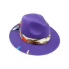 Fotografia de cor sólida com mão fedora chapéu irregular nova cor ingingo ajustável hat unissex fedora felt hat jazz outono de inverno chapéu de inverno