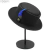 Wide Brim Hats Bucket Retro Pork Pie Hat Mens Wool Fedora Black Church Jazz Ribbon Trilby Panama Gangster Gentleman yq240403