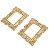 Frames 2 Pcs Resin Decoration Mini Po Background Props Display Picture Vintage For DIY Crafts Making Gold