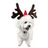 Dog Apparel Pet Christmas Head Decor Headband Antler For Festival Dress Up Antlers (Red Pattern)