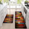 2pcs/Set Kitchen Carpet, красный деревянный коврик для борта, без скольжения по полу против плака