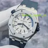 AP Diving Wrist Watch Royal Oak Offshore Series 15710ST White dial 1/4 Blue Precision Steel Mens Transparent Automatic Mechanical Watch 42mm