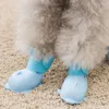 Собачья одежда 4pcs Pet щенка силиконовый водонепроницаемый не скользит дождевые ботинки аксессуары обуви