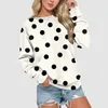 Frauen Hoodies Women Polka Dot Print Sweatshirt Langarm runden Hals Lose Frühling Herbst 2024 Y2K Sweatshirts Tops Vintage Streetwear