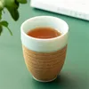 Koppar tefat longquan celadon grov keramik te cup handgjorda espresso kaffemugg keramiska kontor tekoppar tumbler drickware 300/350/275 ml