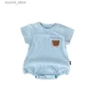 Rompers 2023 Été Nouveau bébé manche courte Body ours mignon Bodys houlais en bas âge de bébé