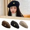 Berets Autumn Winter Japanese Style Love Woolen Retro Elegant Painter Hats Clothing Accessories For Women Girls J3K9