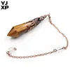 Pendant Necklaces YJXP 1 Pcs Natural Mixed Stone Reiki Healing Pendulum Pendants 12 Faceted Crystal Dowsing Jewelry Finding