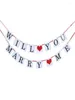 Décoration de fête Will You Muiry m'épouser la Saint-Valentin Love Heart Hanging Bantin Banner Birthday Engagement Marriage Proposition