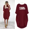 Повседневные DRES Women Loose Dres Karl Place Print Plus Size Clothing Dr F8at#