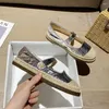 Casual Shoes Silver Leather Mary Janes Woman Flats Straw Pattern Creepers Round Toe Espadrilles Female Ankle Belt Glitter Moccasins