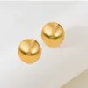 Stud Earrings Fashion Stainless Steel Half Ball Geometric Gold Color Classic Metal Waterproof Jewelry Gifts For Women