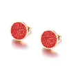 Stud Earrings JeeMango Rose Gold Color Stainless Steel 3 Colors Clay Crystals Wedding For Girls Women Boucle D'oreille JE18037