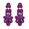 Dangle & Chandelier Kpacota Soutache Fashion Colourf Crystals Purple Earrings Ethnic Big Trendy Jewelry Women Handmade Earring Gift D Dhnlz