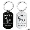 Pendant Necklaces European And American Stainless Steel Jewelry Couple Keychain Gift Necklace Cartoon Abstract Love Christmas Drop D Dh8Re