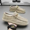 Chaussures décontractées Toile de mode d'été pour hommes artisanaux Fisherman Flats Espadrilles conduisant à grande taille