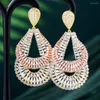 Boucles d'oreilles enveloppées Godki Crossover Tricolor Tricolor pour les femmes Party de mariage Dubaï Bijoux Bridal Boucle d'Oreille Femme cadeau